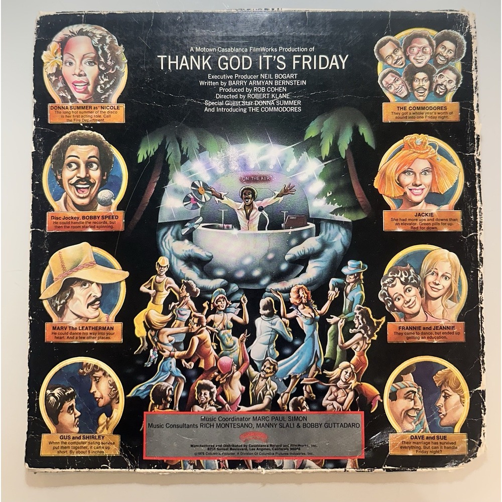 Thank God Its Friday Soundtrack 3 LP Vinyl Donna Summer Commodores 1978 NBLP7099